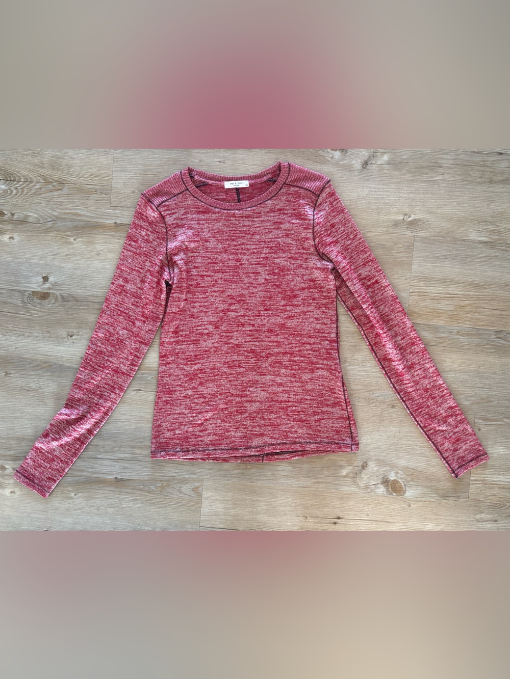rag & bone Heathered Red Long-Sleeve Top